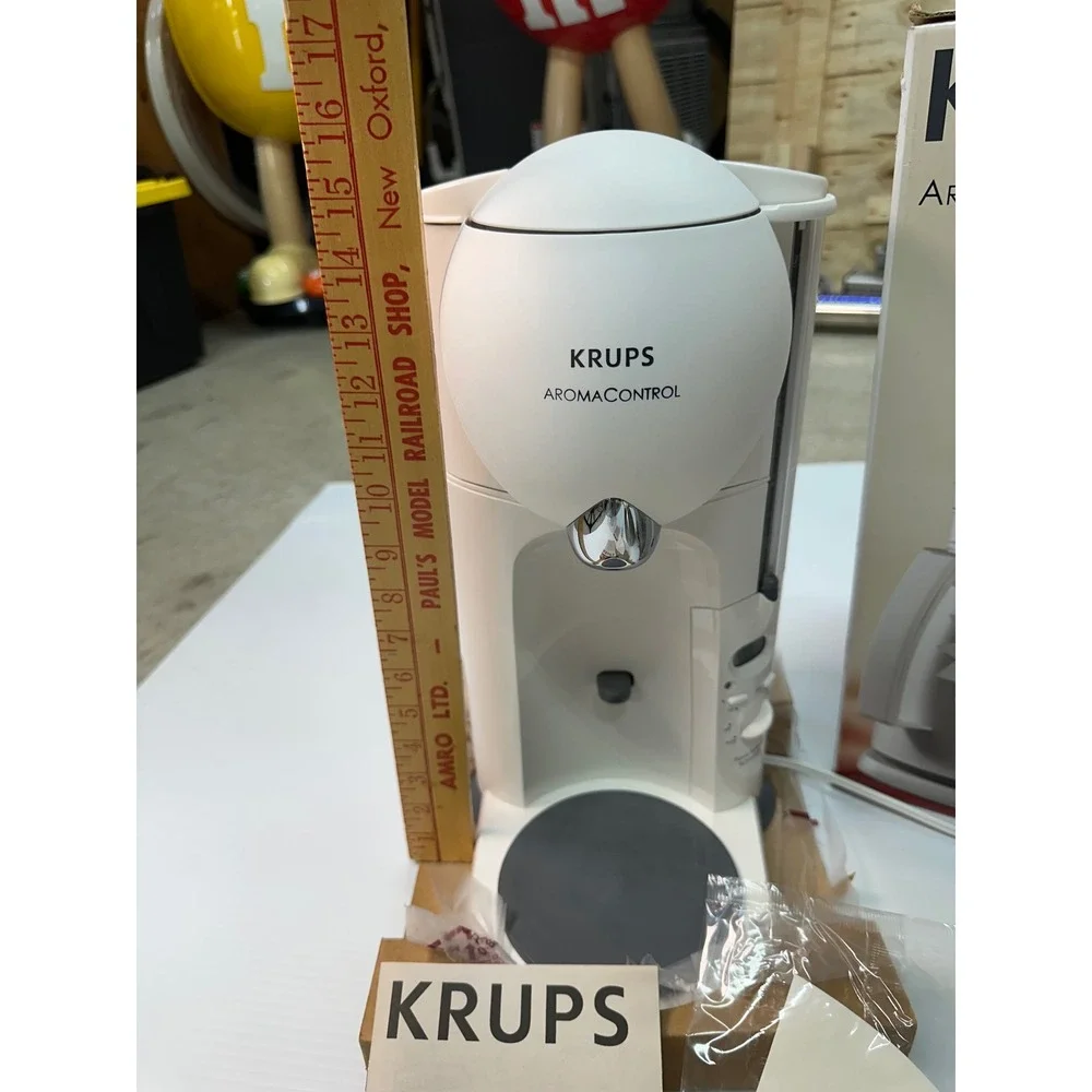 Krups AromaControl Therm Time Coffee Maker White Stainless Thermal Carafe NIB